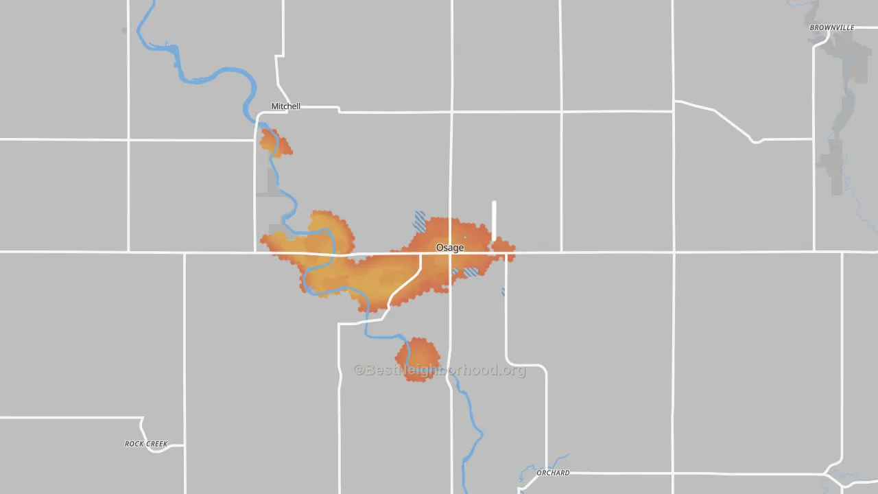 Bike Grade map of 50461, IA