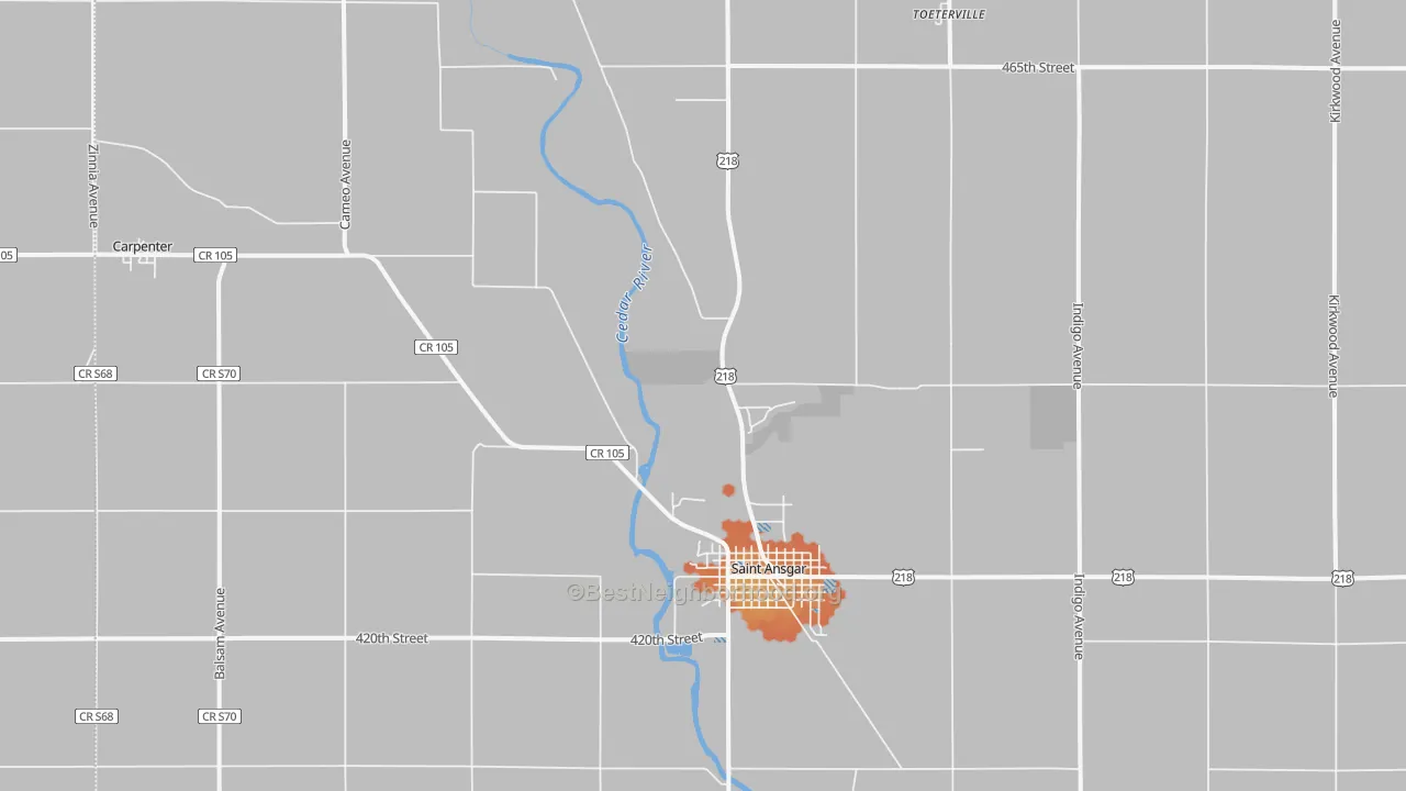 Bike Grade map of 50472, IA