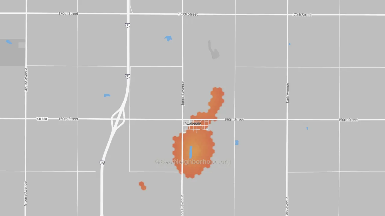 Bike Grade map of 50477, IA