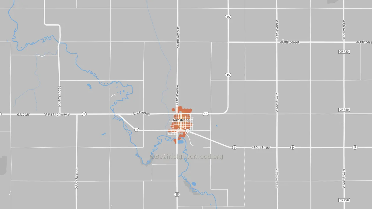 Bike Grade map of 50514, IA