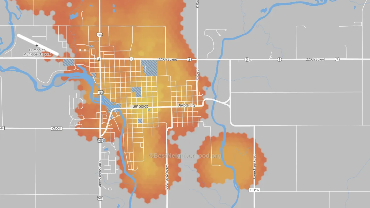 Bike Grade map of 50529, IA