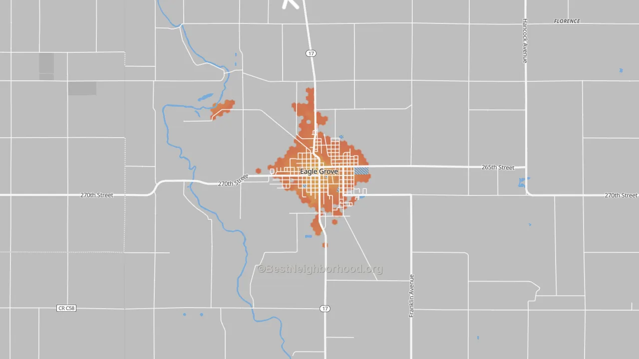 Bike Grade map of 50533, IA