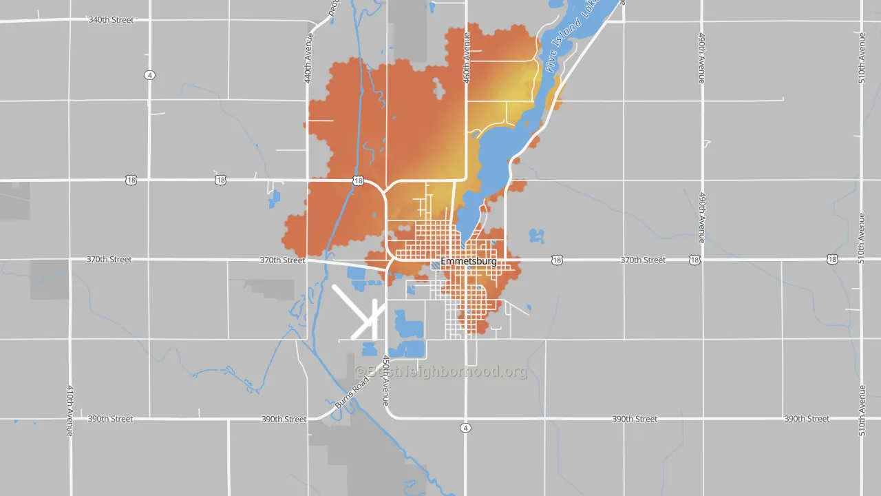Bike Grade map of 50536, IA