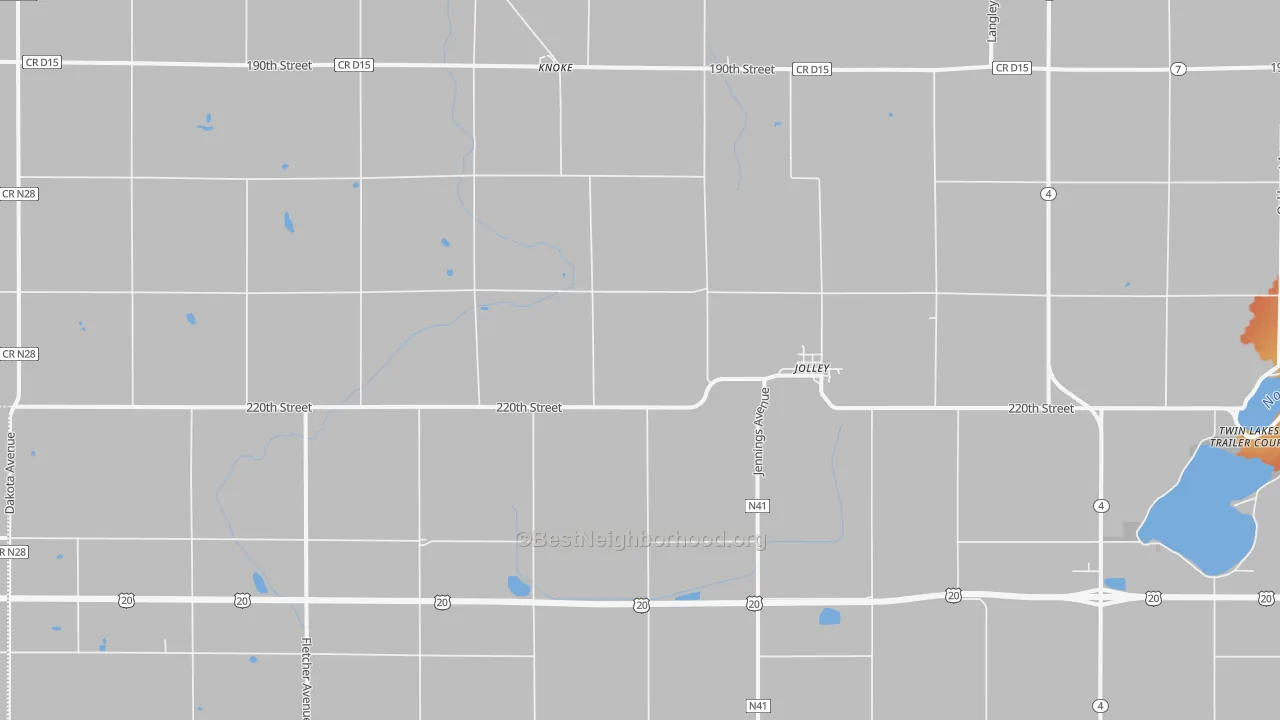 Bike Grade map of 50551, IA