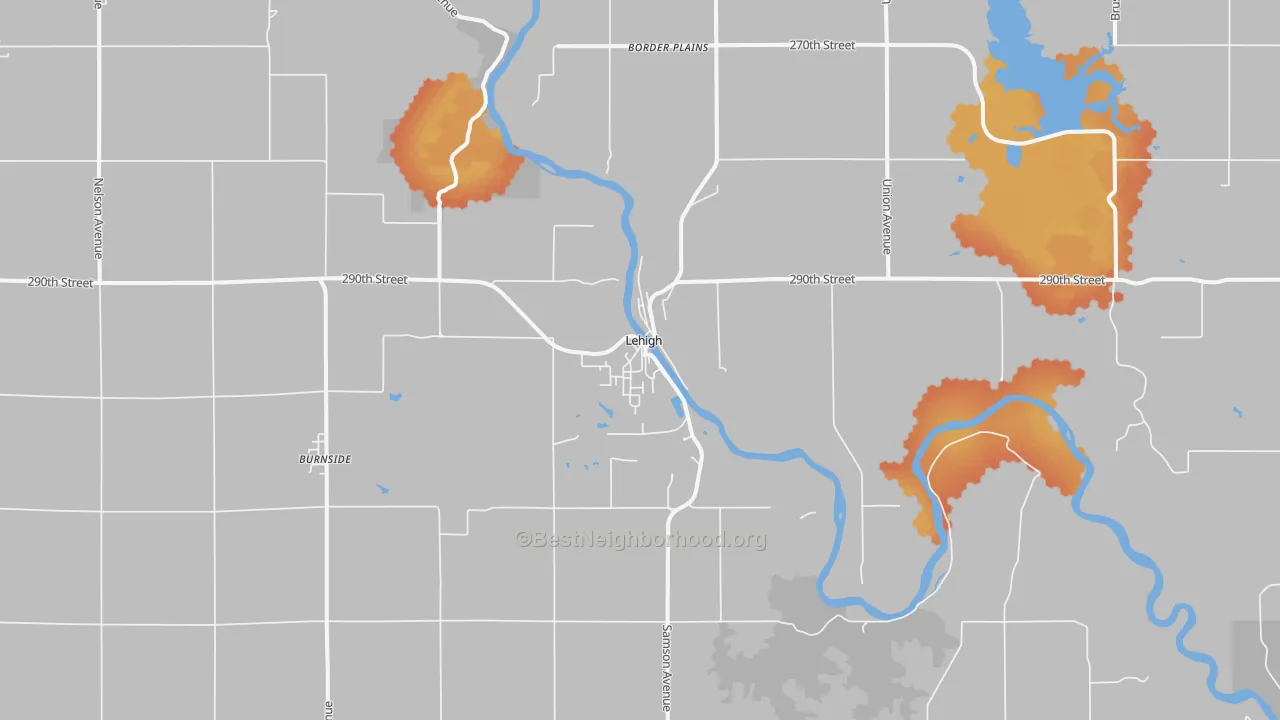 Bike Grade map of 50557, IA