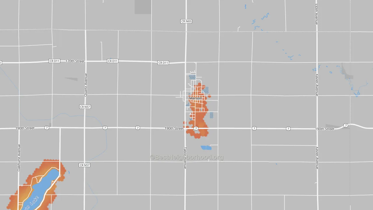 Bike Grade map of 50563, IA