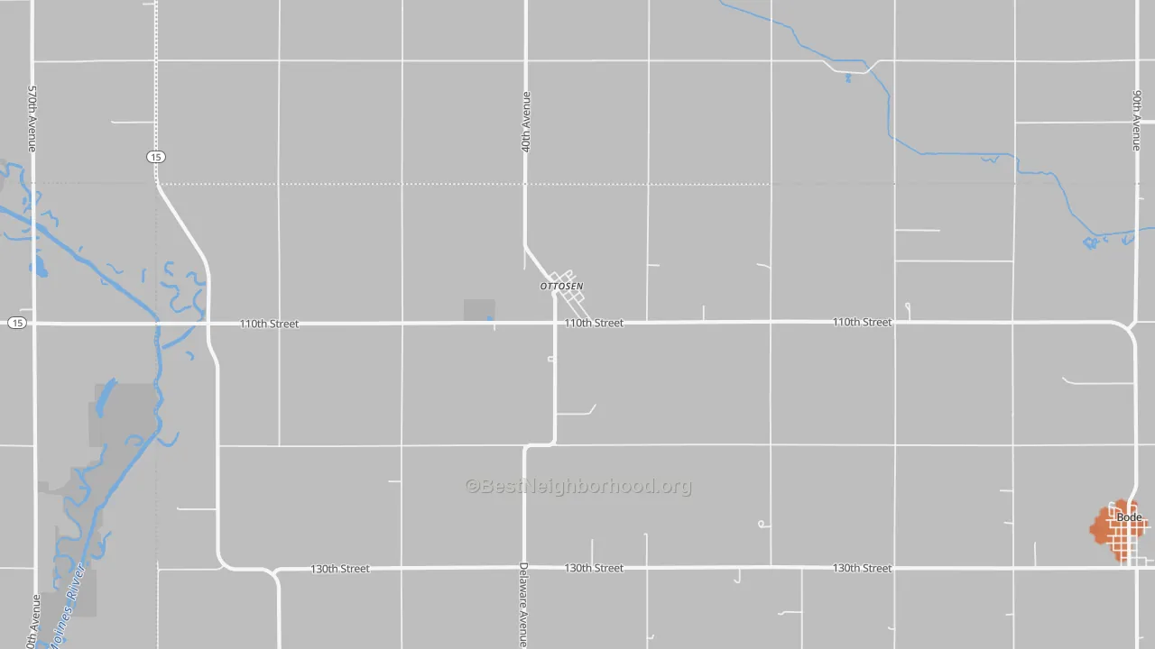 Bike Grade map of 50570, IA