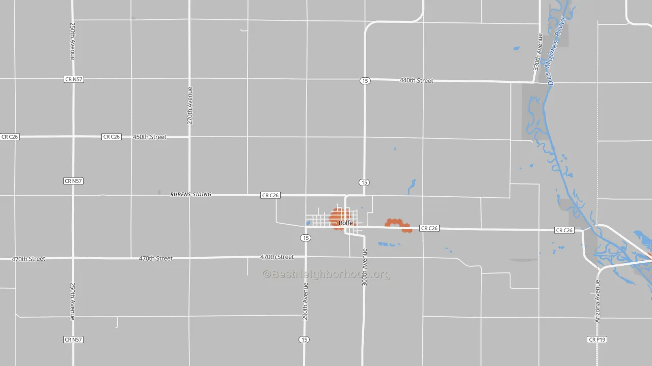 Bike Grade map of 50581, IA