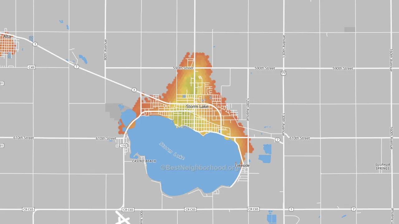 Bike Grade map of 50588, IA