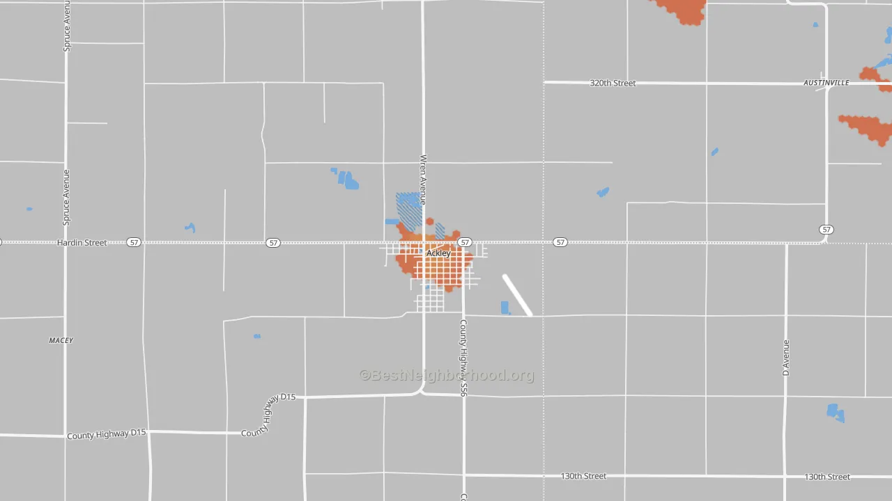 Bike Grade map of 50601, IA