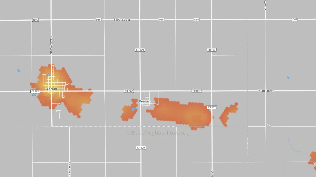 Bike Grade map of 50609, IA