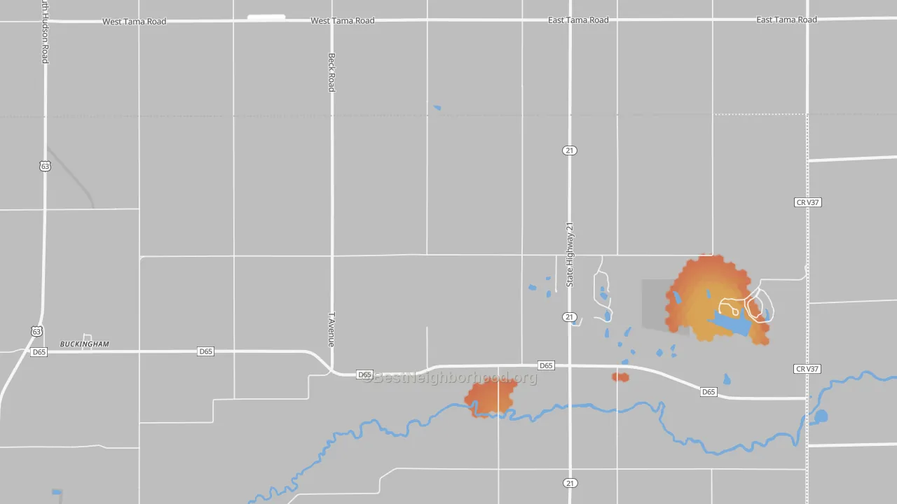 Bike Grade map of 50612, IA