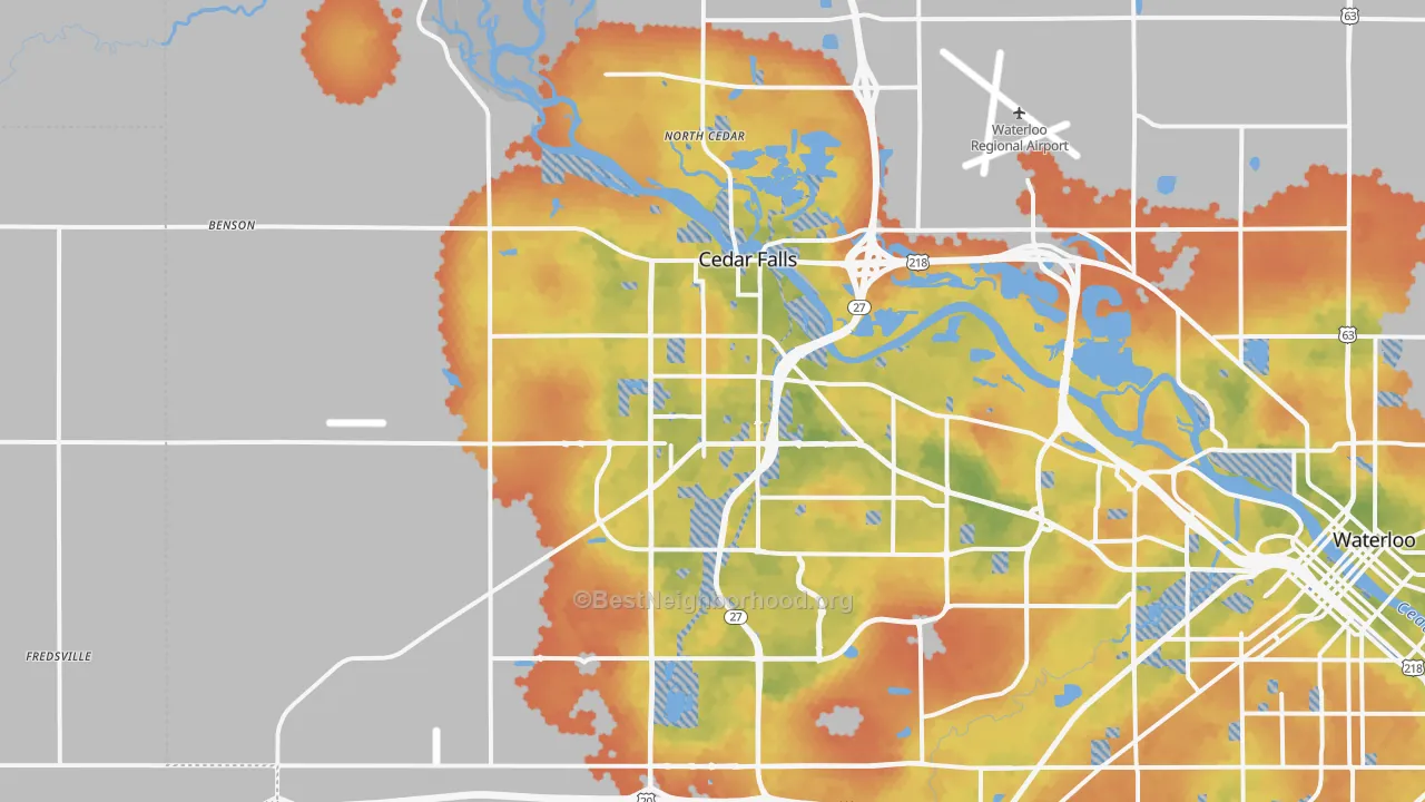 Bike Grade map of 50613, IA