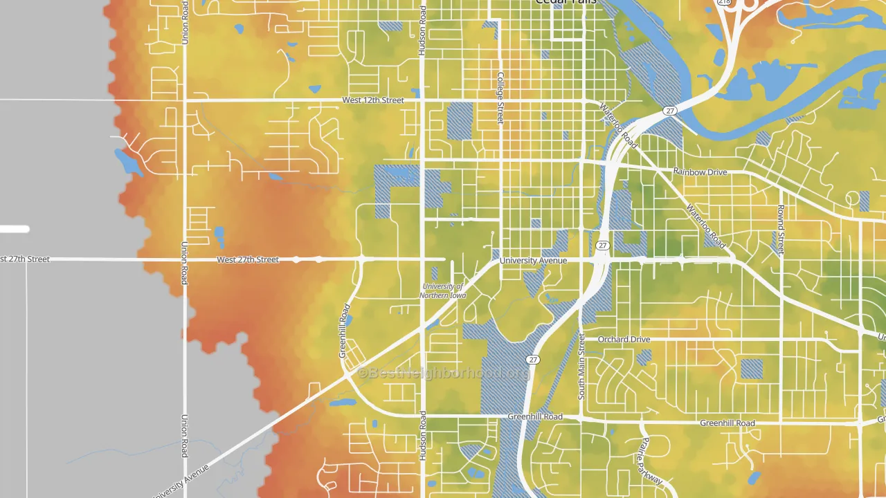 Bike Grade map of 50614, IA