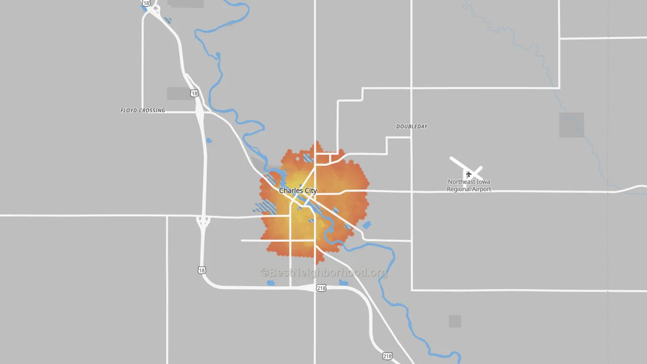 Bike Grade map of 50616, IA