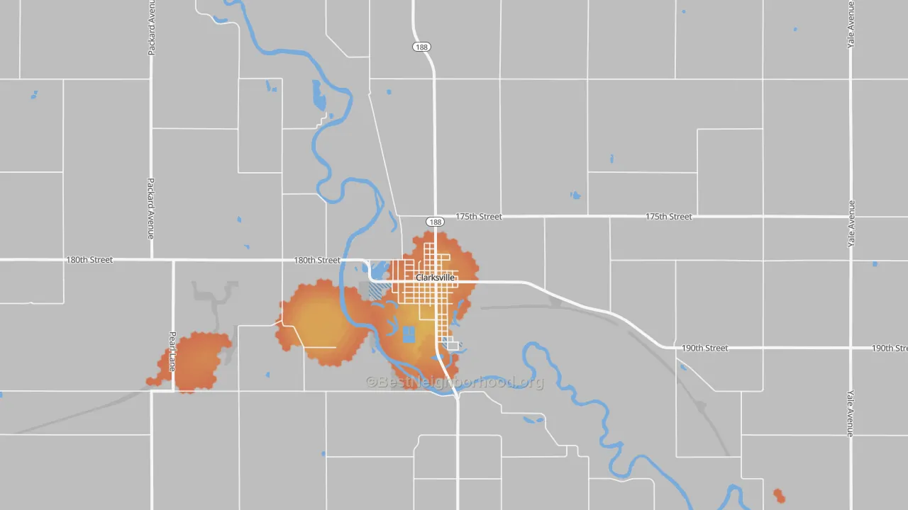 Bike Grade map of 50619, IA