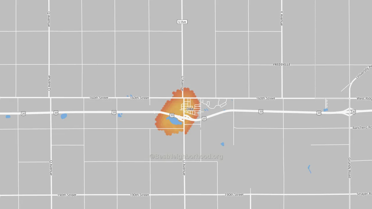Bike Grade map of 50624, IA