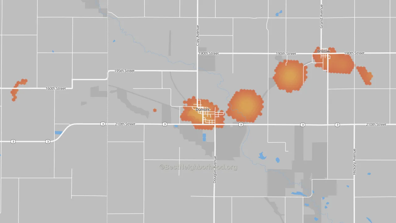 Bike Grade map of 50625, IA