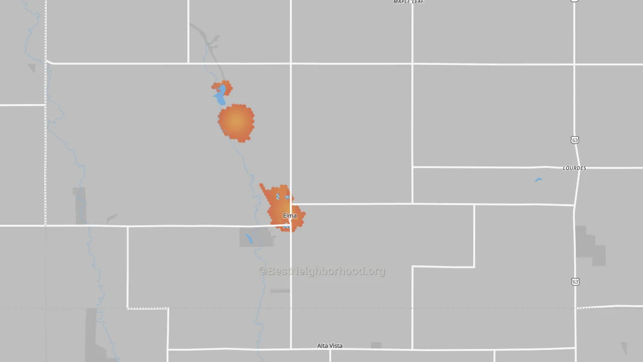 Bike Grade map of 50628, IA