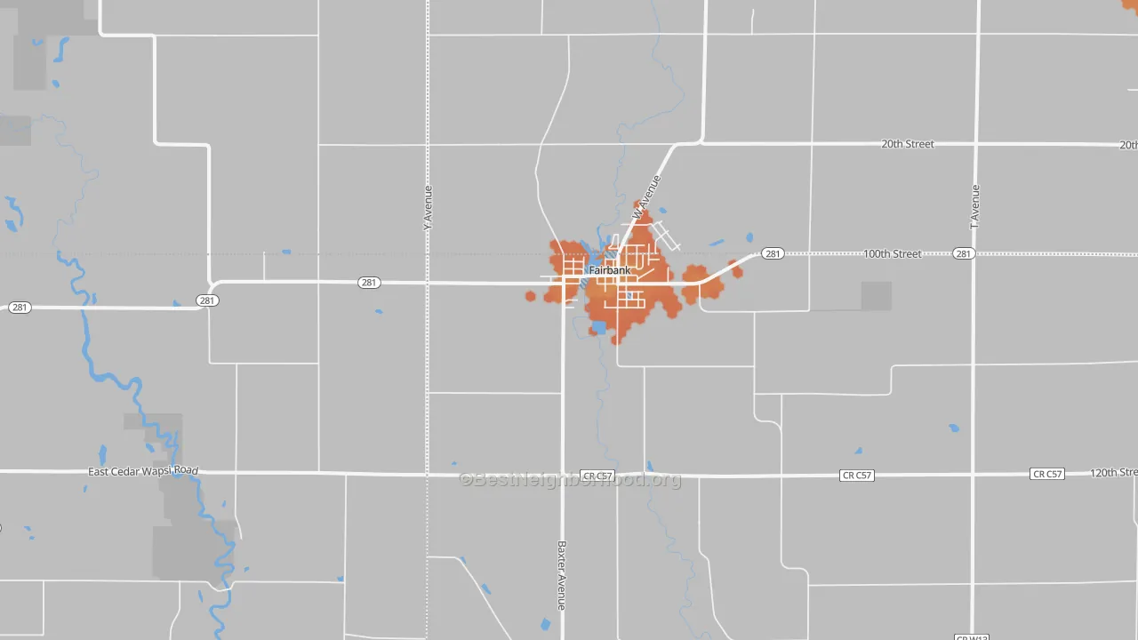Bike Grade map of 50629, IA