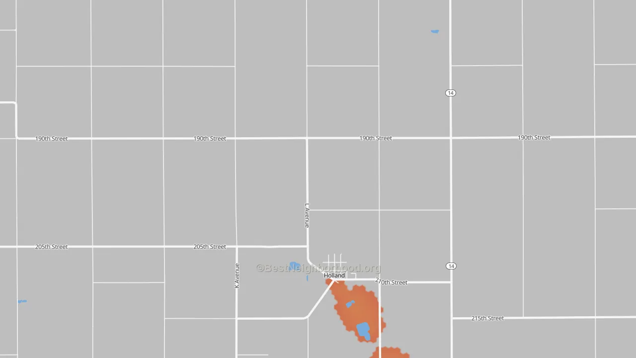 Bike Grade map of 50642, IA