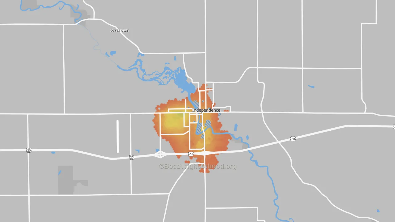 Bike Grade map of 50644, IA