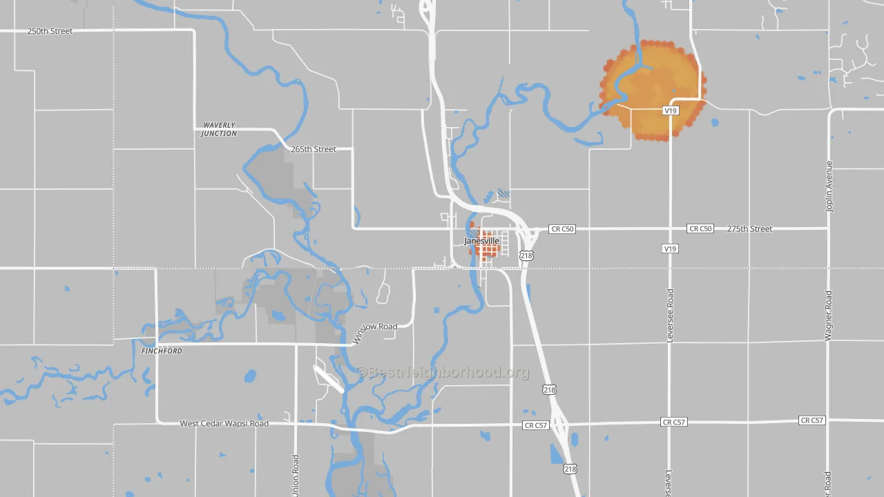 Bike Grade map of 50647, IA