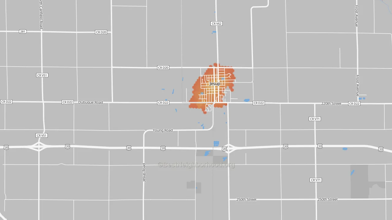 Bike Grade map of 50648, IA