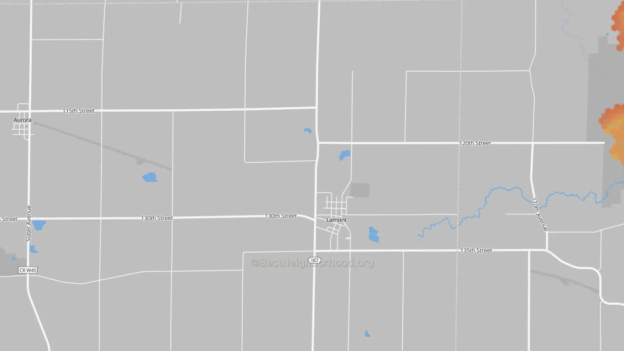 Bike Grade map of 50650, IA