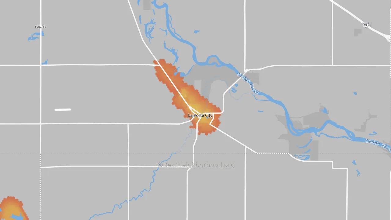 Bike Grade map of 50651, IA