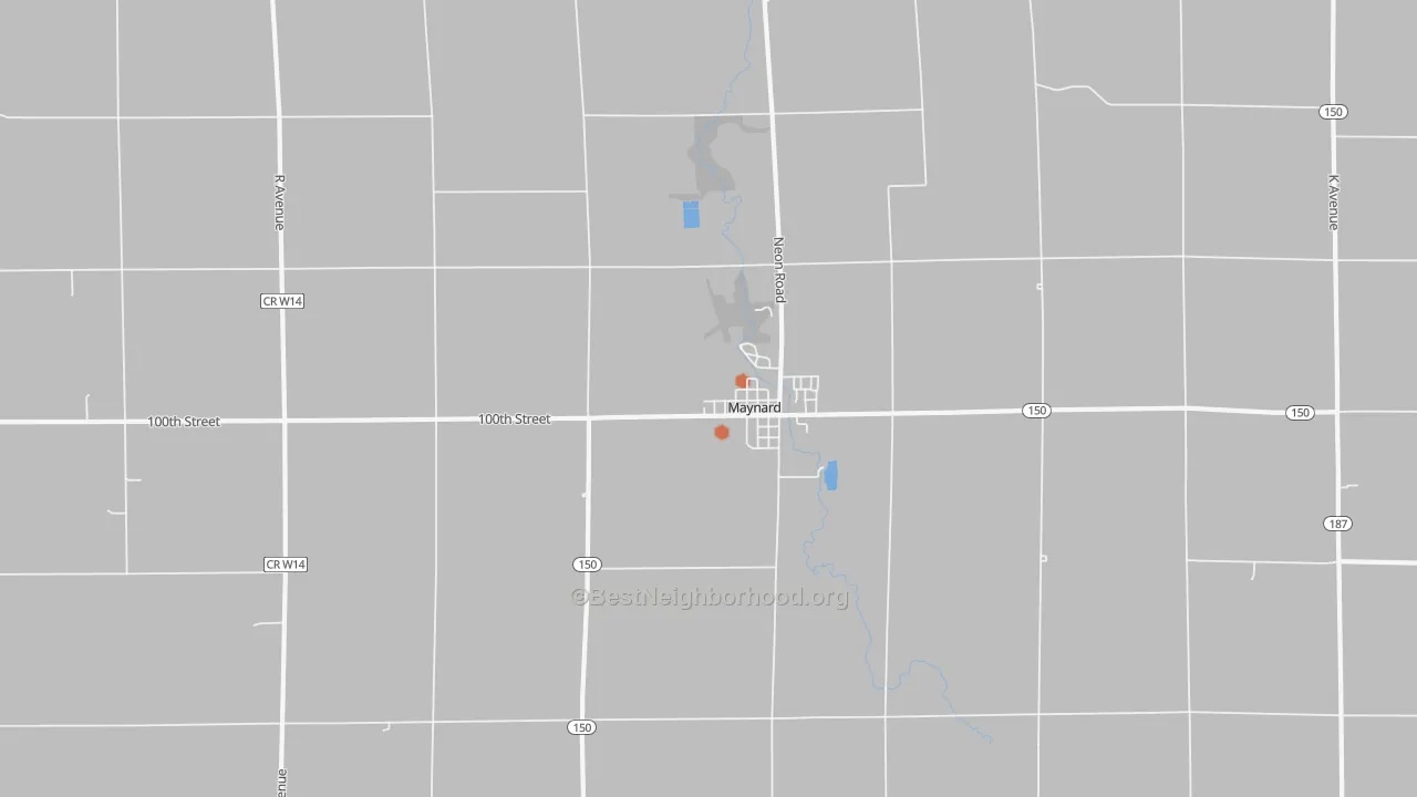 Bike Grade map of 50655, IA