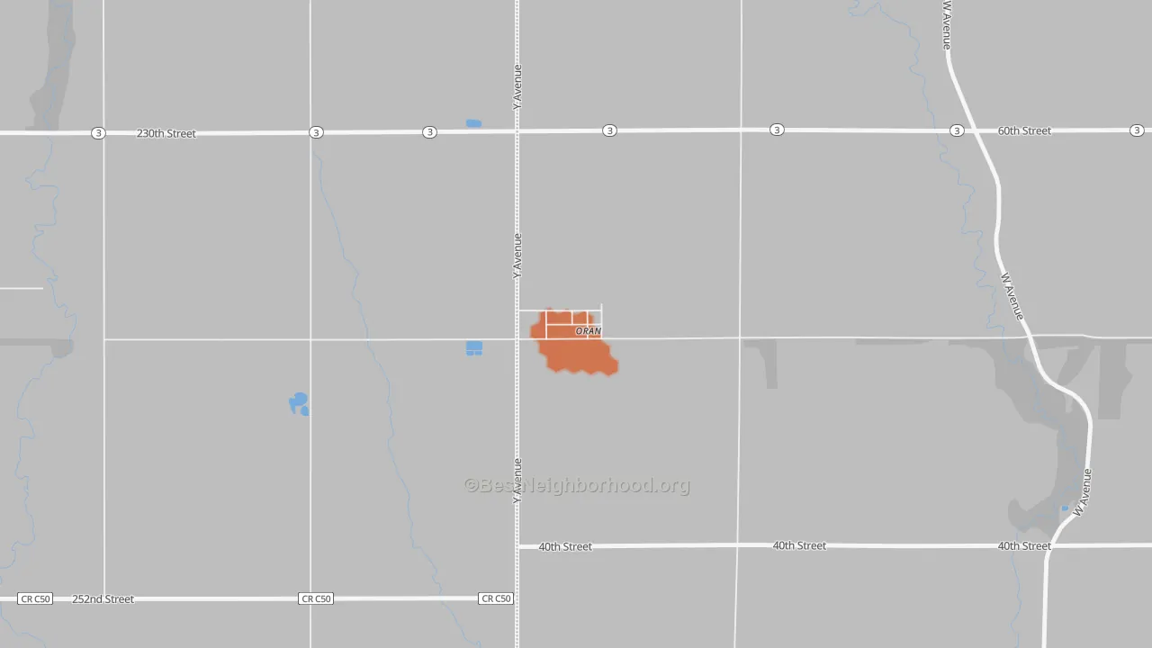 Bike Grade map of 50664, IA