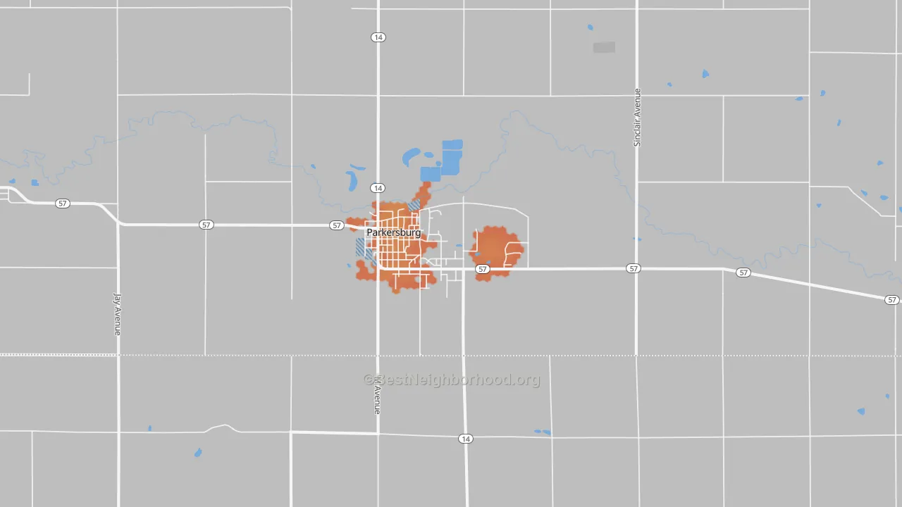 Bike Grade map of 50665, IA