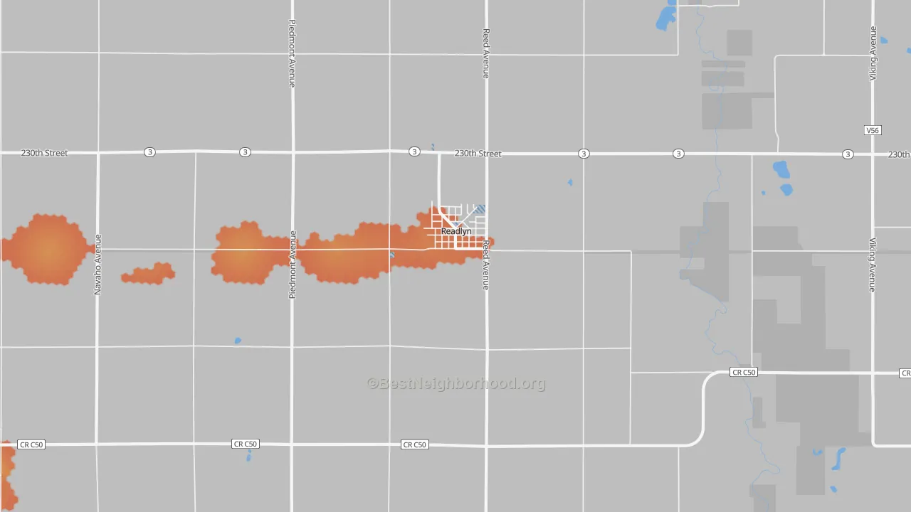 Bike Grade map of 50668, IA