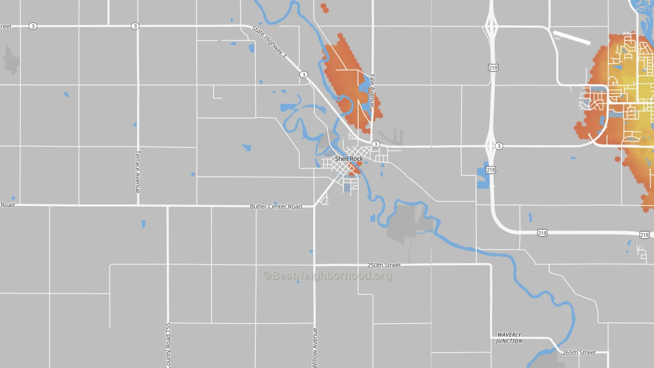 Bike Grade map of 50670, IA