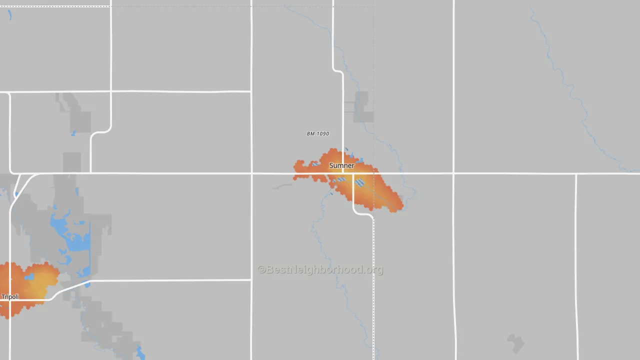 Bike Grade map of 50674, IA
