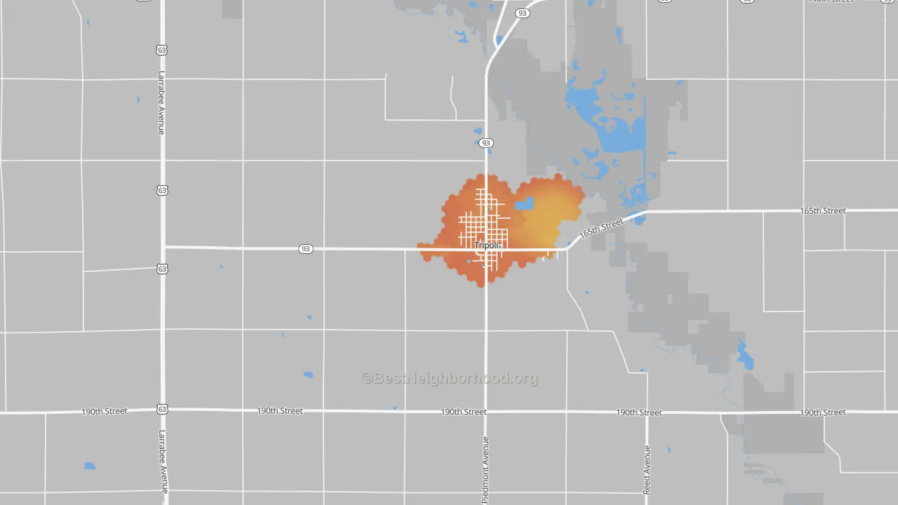 Bike Grade map of 50676, IA