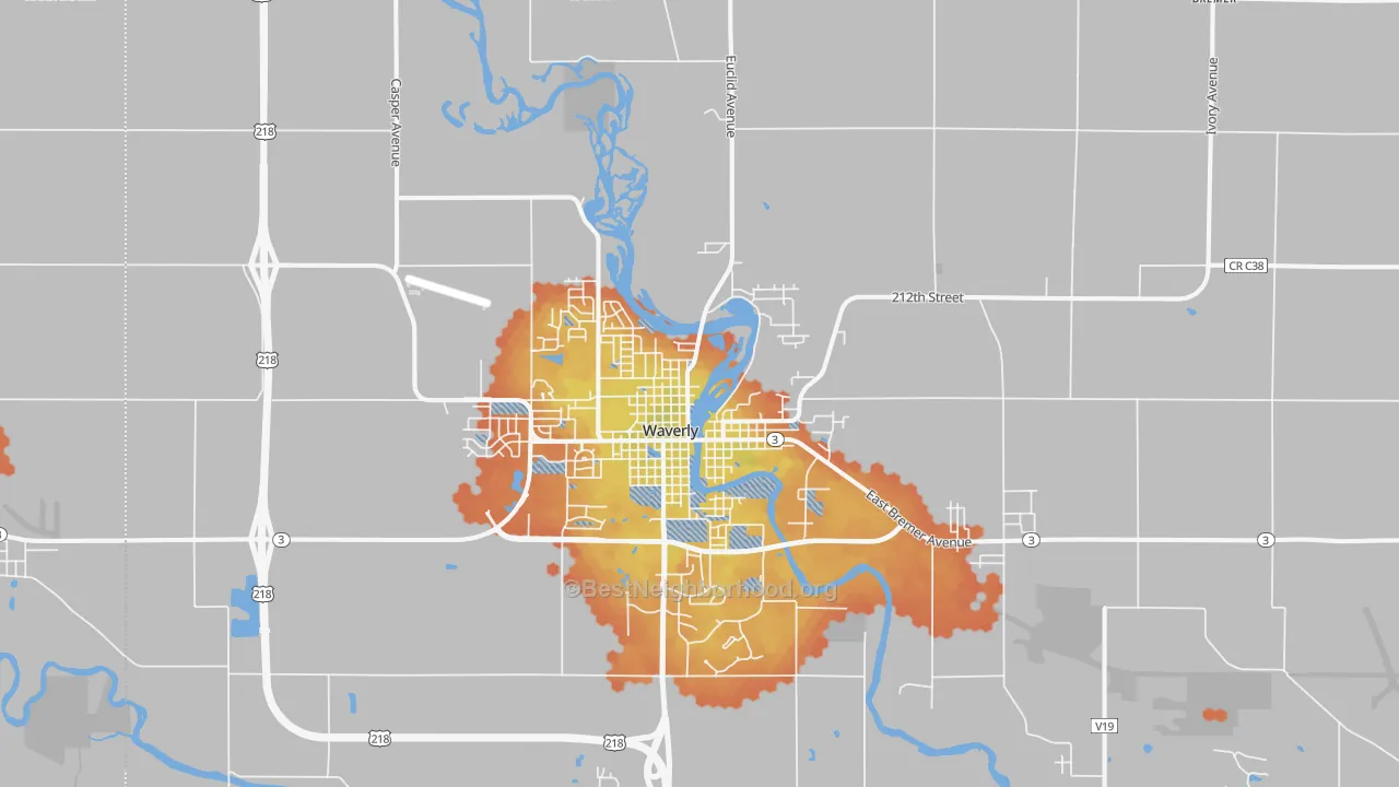 Bike Grade map of 50677, IA