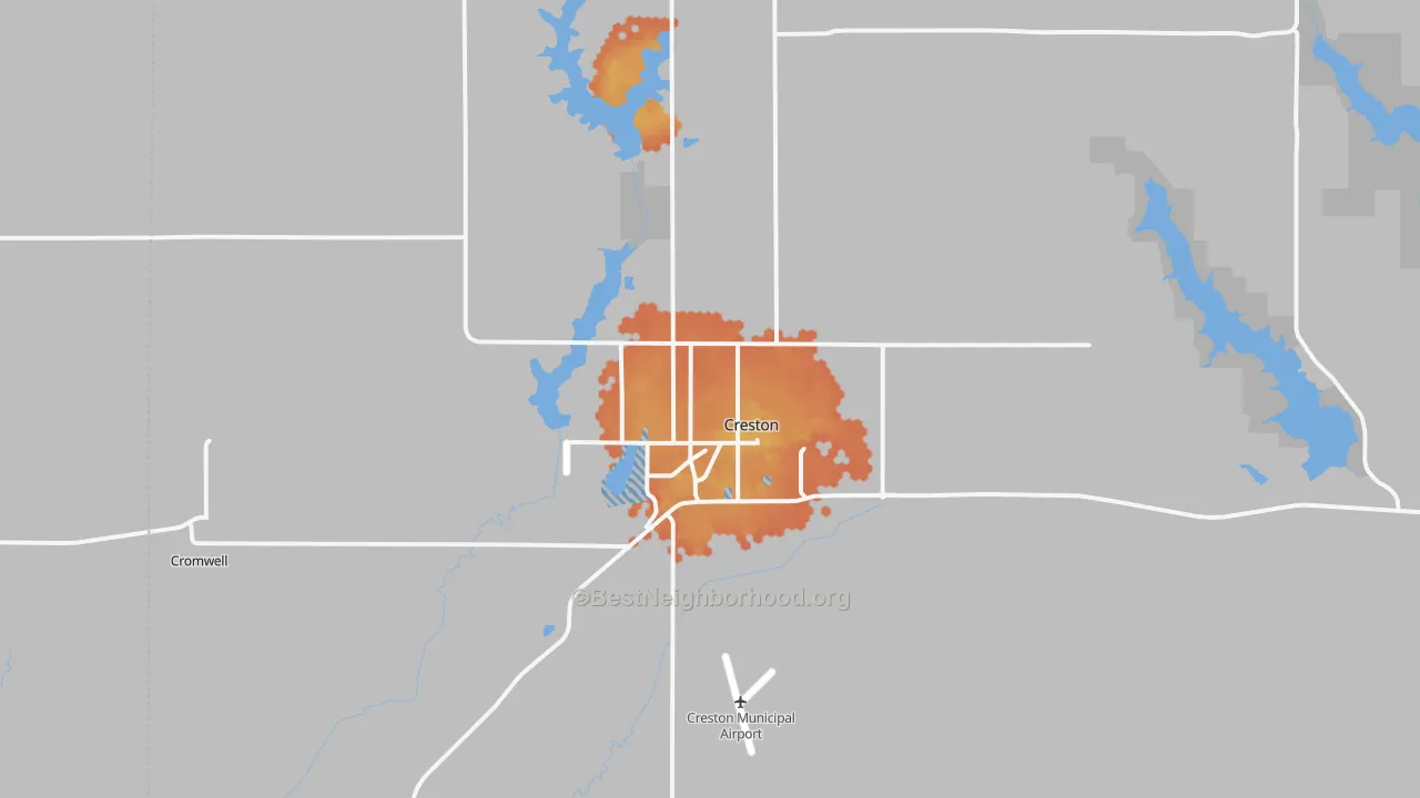 Bike Grade map of 50801, IA