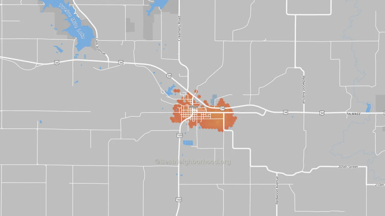 Bike Grade map of 50830, IA