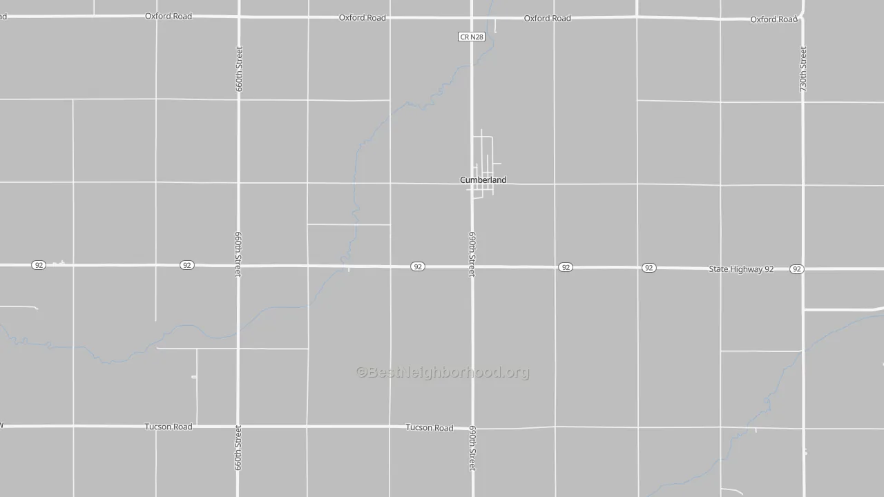 Bike Grade map of 50843, IA