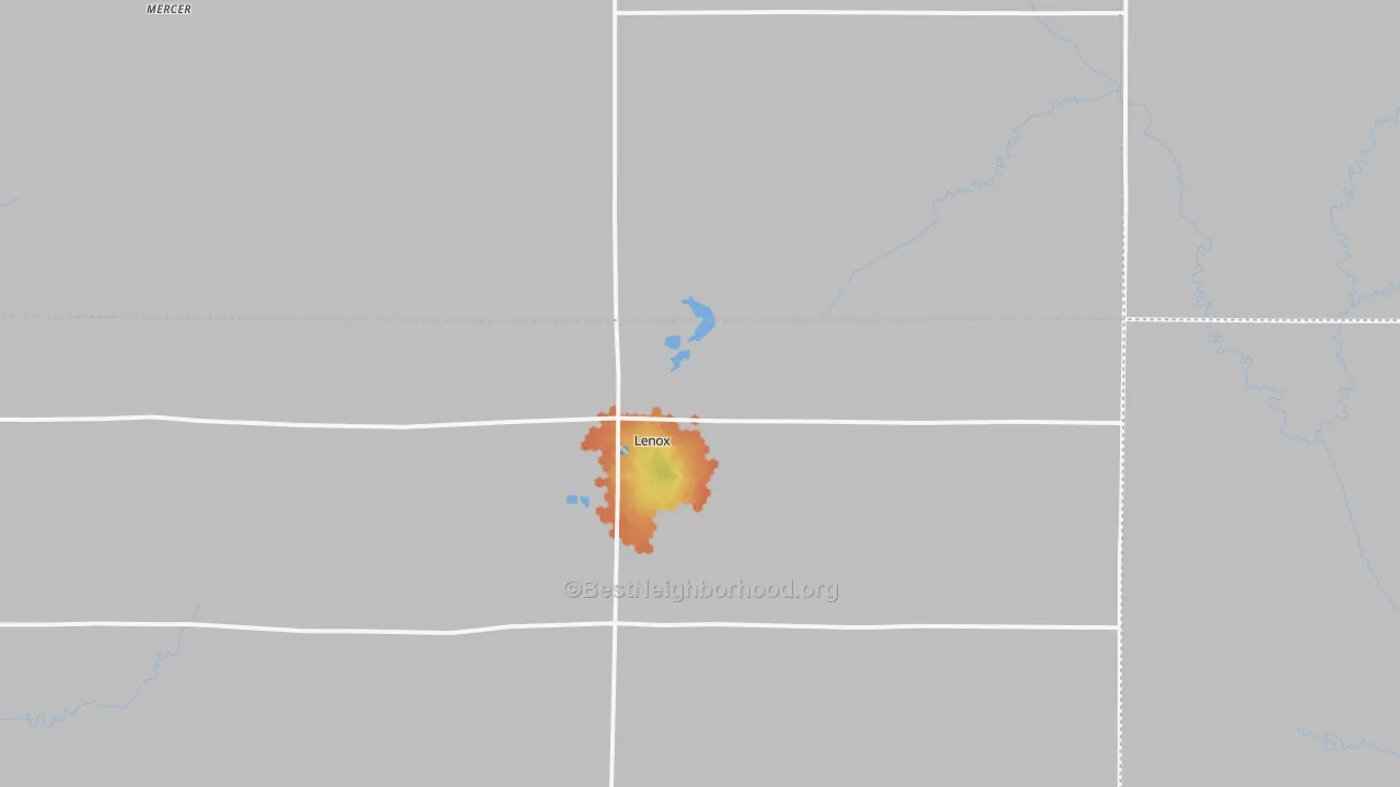 Bike Grade map of 50851, IA