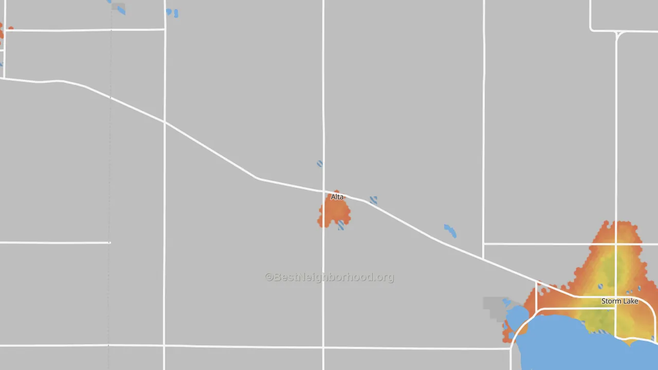 Bike Grade map of 51002, IA