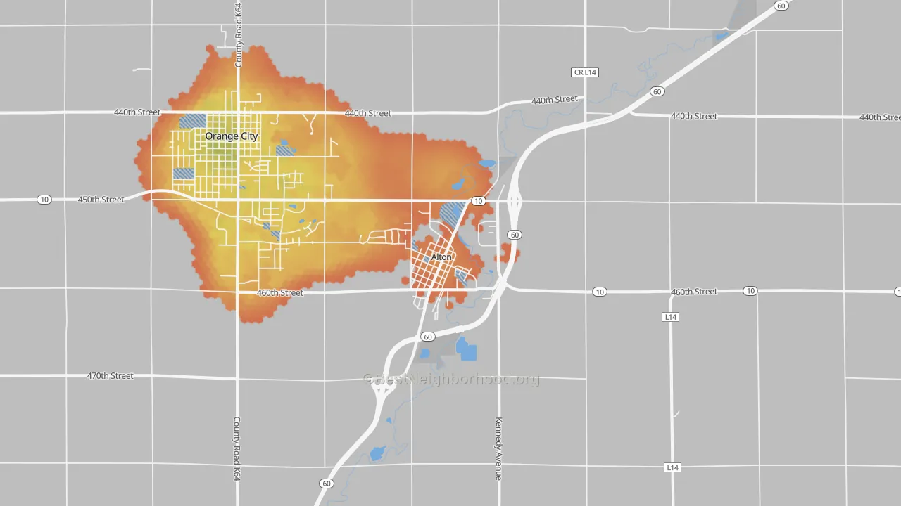 Bike Grade map of 51003, IA