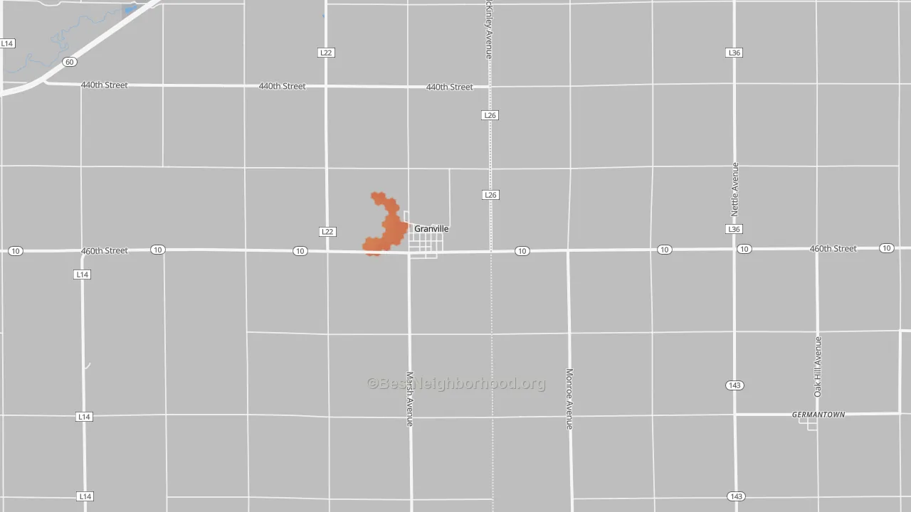 Bike Grade map of 51022, IA