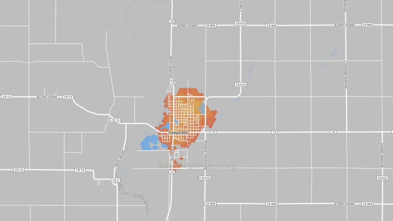 Bike Grade map of 51023, IA