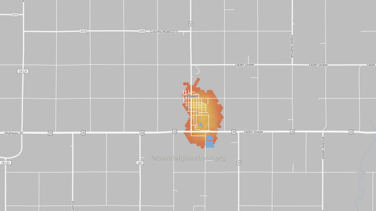 Bike Grade map of 51025, IA