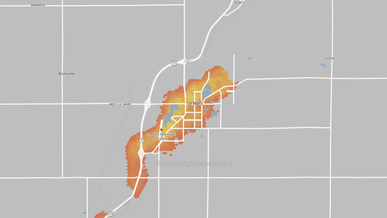 Bike Grade map of 51031, IA