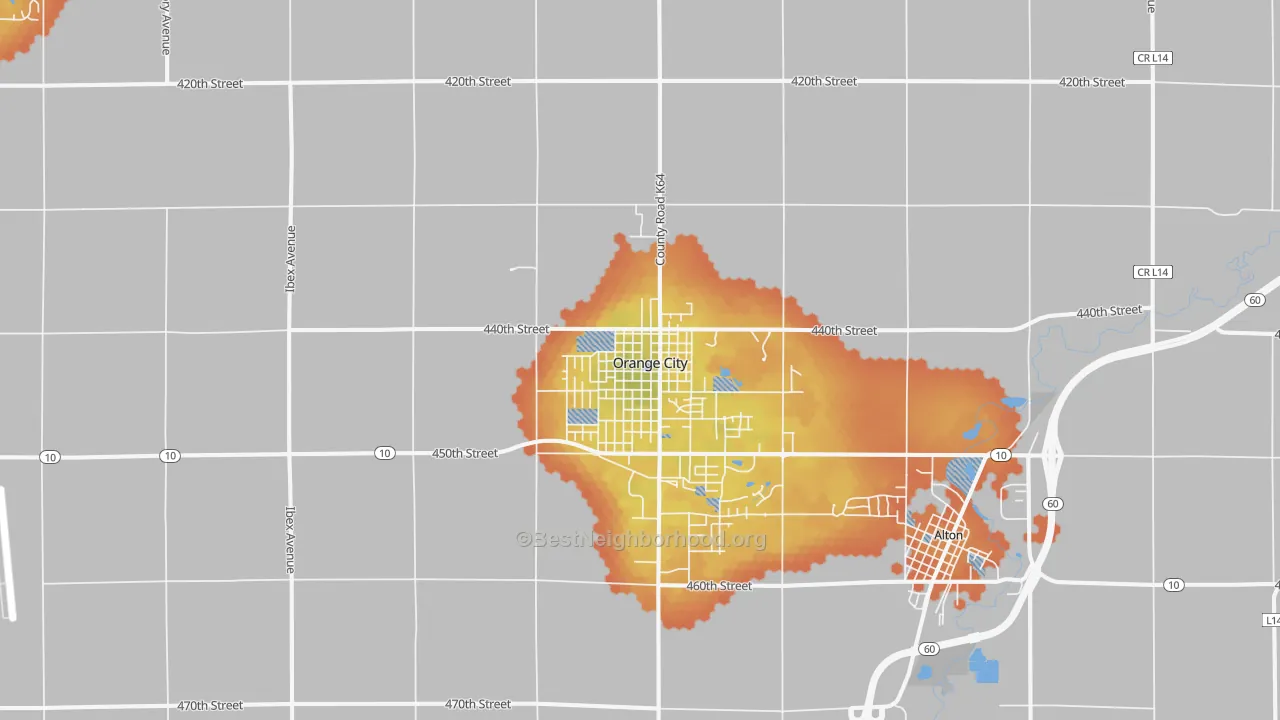 Bike Grade map of 51041, IA