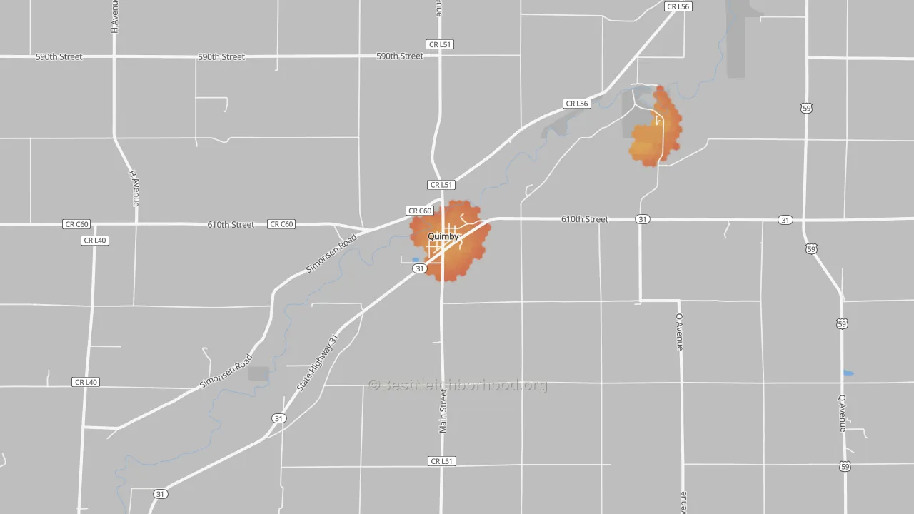 Bike Grade map of 51049, IA